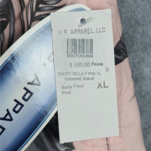 NWT U.S. Apparel Mens XL Bella Fleur Pink Floral Print Swim Shorts - Picture 9 of 13